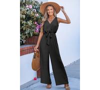 Combinaison noire tissée découpée au dos Noir M