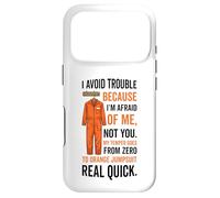 Combinaison Orange I Avoid Trouble Because I'm Afraid of Me Coque pour iPhone 17 Pro