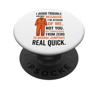 Combinaison Orange I Avoid Trouble Because I'm Afraid of Me PopSockets PopGrip Adhésif