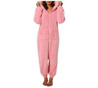 Combinaison Pilou Femme à Capuche Fermeture Éclair Intégrale Poche Kangourou - Motif Uni Multi-Couleurs Tissu Polaire Doux et Chaud pour Nuit et Maison