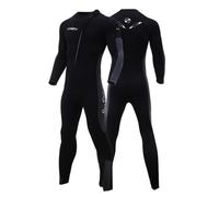 Combinaison Plongée Complète en 3mm Néoprène pour Homme Combinaison Humide à Fermeture Éclair Avant Manches Longues Extensible Chaude Une Pièce Wetsuit pour Surf Plongée avec Tuba L