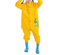 Combinaison Pluie Enfant Bebe Garcon Fille Imprimé Dessin Animé Tenue de Pluie Enfant Bebe avec Veste Coupe Vent et Pantalon Impermeable Surpantalon Imperméable de Sécurité Combi Enfants Anti-Boue