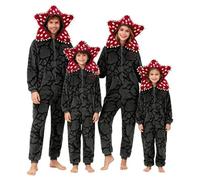 Combinaison Polaire Unisexe D-Demogorgon Famille Pyjama Enfant Adulte Grenouillère d'hiver à Capuche, Manches Longues et Doublure Polaire Parfait pour l'hiver, Noël, Le Cosplay et d'autres Occasions