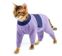 Combinaison pour chat avec motif sphynx pour éviter de lécher les plaies, limiter les rayures dues à des affections de la peau ou des allergies (violet, taille L)