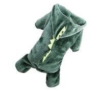 Combinaison pour Chien Dinosaure à Capuche, Polaire Corail Chaude L | Look Cosplay Mignon et Chic, Isolation Thermique Légère, pour Petits Chiens et Chats, Hiver Automne