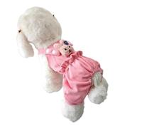 Combinaison pour chien mignon - Vêtements pour chiens - Combinaisons à bretelles roses et jaunes - Vêtements pour chihuahua - Salopette pour animaux de compagnie - Pyjama pour chiens de petite et