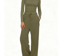 Combinaison pour femme Longue Large Taille Haute pour uni Combinaison | Taille haute ajustable, jambes larges flatteuses, silhouette pour confortable, idéal toutes morphologies, style moderne