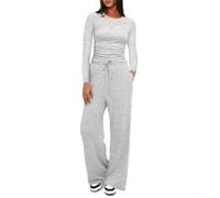 Combinaison pour femme Longue Large Taille Haute pour uni Combinaison | Taille haute ajustable, jambes larges flatteuses, silhouette pour confortable, idéal toutes morphologies, style moderne