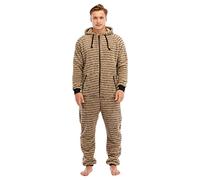 Combinaison pour homme avec fermeture éclair et col en V imprimé avec poche, pyjama en coton, jaune, XXL