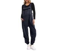 Combinaison pour maman de la mariée salopette brossée pour femme réglable avec pantalon de ski d'hiver chaud pyjama animal adulte, Marine, S