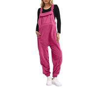 Combinaison pour maman de la mariée salopette brossée pour femme réglable avec pantalon de ski d'hiver chaud pyjama animal adulte, Rose, XL