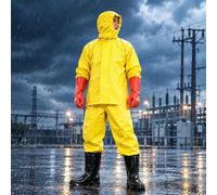 Combinaison Protection Isolée En PVC Avec Gants Et Bottes Caoutchouc | 1 2 3 5 7 10 12 15 20 30 Vêtements Travail D'entretien Électrique 35 Kilovolts Le Travail(10kv,US 7.5)