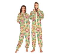Combinaison pyjama à capuche pour adulte motif cactus salamandre pour homme et femme, multicolore, XS