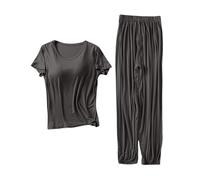 Combinaison Pyjama Combinaison Pyjama Femme Sexy Ensemble pour Femme Petite Taille Tunique Pantalon Large Shorty Grande Taille Coffee XXXL