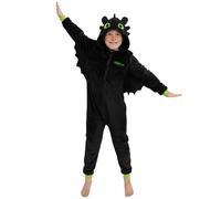 Combinaison Pyjama Dragons - Onesie Garçon Krokmou, Pyjama Polaire Enfant, One Piece Enfant Dragon 5-6 Ans