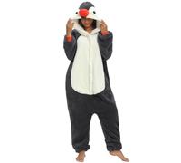 Combinaison Pyjama Femme Homme Pyjamas Onesies Cosplay Costume Kigurumi Deguisement Halloween Adulte Pyjama Pilou Pilou Chaud et Doux à Poches pour Carnaval Halloween Noel Jour de l'An, XL Pingouin