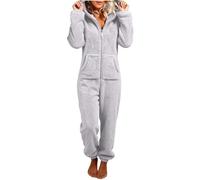Combinaison Pyjama Femme Polaire Onesies Pyjama À Capuche Moelleux Combinaison Une Pièce en Flanelle Chaude en Peluche Loungewear Vêtements D'intérieur Une Pièce Combinaisons de Nuit Pyjamas de Noel