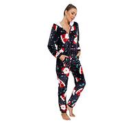 Combinaison Pyjama Femme Stitch Pyjama Femme Hiver Polaire Chaud Barboteuse Ample Onesies Deguisement à Capuche Imprimé En Flanelle Vêtements De Nuit Bodysuit Cosplay Halloween Noël Fête Costume