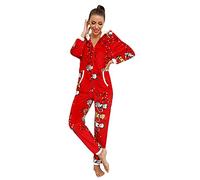 Combinaison Pyjama Femme Stitch Pyjama Femme Hiver Polaire Chaud Barboteuse Ample Onesies Deguisement à Capuche Imprimé En Flanelle Vêtements De Nuit Bodysuit Cosplay Halloween Noël Fête Costume