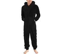 Combinaison Pyjama Homme Polaire Combinaison Chaud Pyjamas À Capuche Onesie Teddy Pyjamas Hiver Peluche À Capuche Flanelle Une Pièce Combinaison Combishort Vêtements de Nuit Loungewear Romper Cadeau
