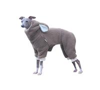 Combinaison Pyjama intégrale for lévrier Italien, avec Bonnet, Douce et Chaude, Pull à Capuche for Chien Whippet, Pyjama for Animal de Compagnie.(Brown,Small)
