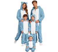 Combinaison Pyjama Noël Famille Coton Combinaison Pyjama de Noel Une Pièce avec Capuche Renne Vêtements de Famille Ensemble Noël Assortis Family Christmas Pajamas Costume Pere Noel Moto (Gris clair,M)