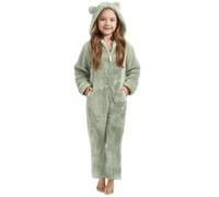 Combinaison Pyjama pour Filles Grenouillères d'ours Animaux Zippé avec Capuche Onesie Enfant Halloween Cosplay Costume Garçon Noel Autumne Hiver