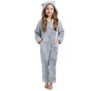 Combinaison Pyjama pour Filles Grenouillères d'ours Animaux Zippé avec Capuche Onesie Enfant Halloween Cosplay Costume Garçon Noel Autumne Hiver