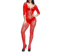 Combinaison résille femme une pièce dentelle transparente lingerie ouverte clubwear séduisante
