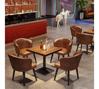 Combinaison rétro industrielle en acier et art du vent, carte commerciale, canapé, restaurant, salon de thé au lait, Berry Bros. & Rudd Qing, bar, table et chaises de loisirs(1 table with 4 chairs)