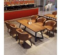 Combinaison rétro industrielle en acier et art du vent, carte commerciale, canapé, restaurant, salon de thé au lait, Berry Bros. & Rudd Qing, bar, table et chaises de loisirs(1 table with 6 chairs)