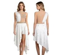 Combinaison sans manches en maille transparente patchwork irrégulière pour femme