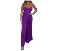Combinaison sans manches et sans bretelles avec coupe ajustée et enveloppement de poitrine pour femme enceinte, lilas, S