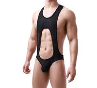 Combinaison sexy en maille pour homme - Transparent - Body ouvert - String - Une pièce, Noir-a, L
