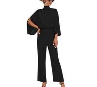 Combinaison Sexy Femme - Combinaison Femme éLéGante Manches 3/4 Manches Chauve-Souris Col Roulé Combinaison Mariage Festif Longue Combinaison Tenue Jetable Infirmier