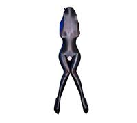 Combinaison sexy pour femme - Effet mouillé - Costume de discothèque - Costume de cosplay - Body avec couvre-chef - Bondage - En cuir synthétique - Sac de couchage - Veste de force - Menottes, Noir ,