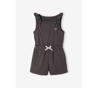 Combinaison short fille bi matière gris ardoise 3A