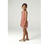 Combinaison short fille bi matière vieux rose 14A