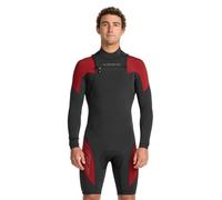 Combinaison shorty manches longues Quiksilver 2/2 Mercury Front-Zip Rouge XL