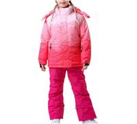Combinaison softshell d'extérieur SKI Enfant pour 4-16 Ans Hiver Ensemble de Ski Couleur Unie avec Manches Longues et 2 Poches Avant Doudoune à Capuche Garçons Filles pour Alpinisme Ski