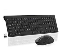 Combinaison souris et clavier sans fil, clavier d'ordinateur pleine taille avec bouton calculatrice, souris ergonomique 1600 DPI, clavier et souris sans fil ultra-fin pour ordinateurs portables