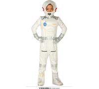 Combinaison spatiale pilote Carnaval costume enfant thème vol casque obligatoire capuche aventurier galaxie mission, taille : 140/146 couleur : blanc