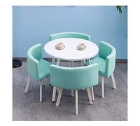 Combinaison table et chaise de loisirs Bureau Réception Salon Café Boutique de thé Table de loisirs Balcon Salon (couleur : jaune) (bleu clair)