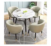 Combinaison table et chaise de salle à manger pour loisirs, réception, chaises et chaises en cuir simple, design moderne, 1 table, 4 chaises, bureau, hôtel, entreprise, réception, salle N