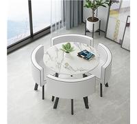 Combinaison table et chaises de négociation commerciale, table club de salle de réception de bureau, ensemble de salle à manger 5 pièces, petite table basse de salle à manger et ensemble de chaises (