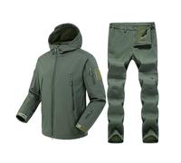 Combinaison tactique pour homme - En softshell - Coupe-vent - Chaud - En polaire - Ensemble tactique - Imperméable - Uniforme militaire - Vêtement d'alpinisme - 2 pièces - Nombreuses poches