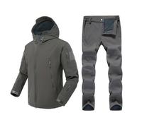 Combinaison tactique pour homme - En softshell - Coupe-vent - Chaud - En polaire - Ensemble tactique - Imperméable - Uniforme militaire - Vêtement d'alpinisme - 2 pièces - Nombreuses poches