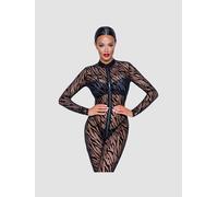 Combinaison Transparente Motif Tigre Noire