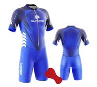 Combinaison Triathlon Homme Sport Pro Trifonction - Manches Courtes Respirante pour Course à Pied, Cyclisme et Natation - Vêtement Sportif Extérieur (TYPE-10,TG)