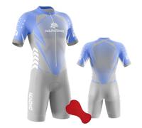 Combinaison Triathlon Homme Sport Pro Trifonction - Manches Courtes Respirante pour Course à Pied, Cyclisme et Natation - Vêtement Sportif Extérieur (Type-3,TG)